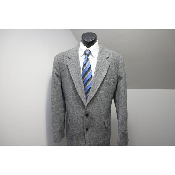 Christopher Hayes Tweed Wool Blazer Sports Jacket MADE IN USA Mens Sz 46 L - Picture 1 of 16